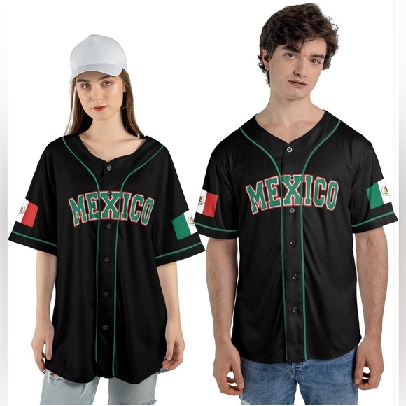 Black Mexico Baseball Jersey - Picture 4 of 5